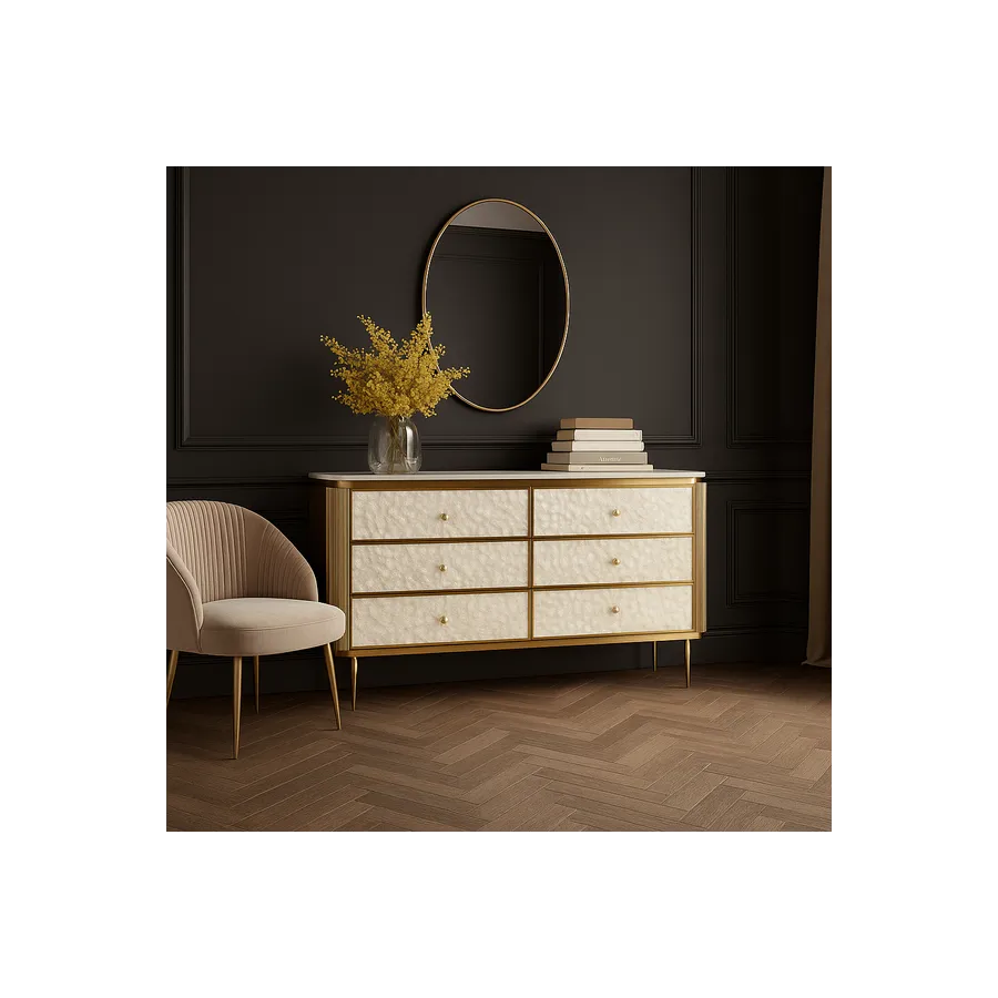 Livin Hill STILIG ST910 Komoda perłowe złoto 160 x 90 x 40cm / ST910