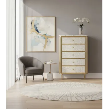 Livin Hill STILIG ST911 Komoda perłowe złoto 80 x 120 x 40cm / ST911