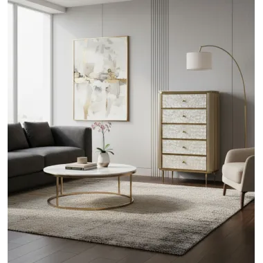 Livin Hill STILIG ST911 Komoda perłowe złoto 80 x 120 x 40cm / ST911