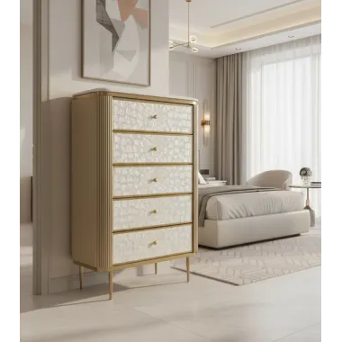 Livin Hill STILIG ST911 Komoda perłowe złoto 80 x 120 x 40cm / ST911