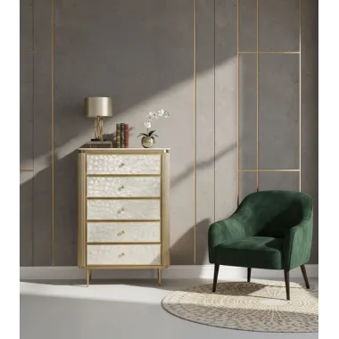 Livin Hill STILIG ST911 Komoda perłowe złoto 80 x 120 x 40cm / ST911