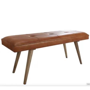 WOHNLING Ławka do siedzenie skóra naturalna brązowa 117 x 51 x 38cm / WL5.319