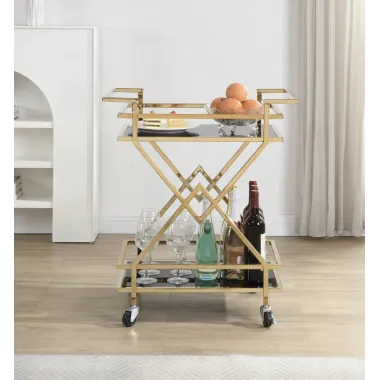 WOHNLING Wózek barowy złota rama 65 x 80 x 40cm / WL7.335