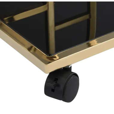 WOHNLING Wózek barowy złota rama 67,5 x 83,5 x 43cm / WL7.336