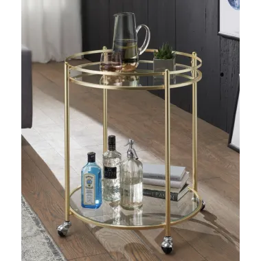 WOHNLING Wózek barowy złota rama Ø 57cm / WL5.792