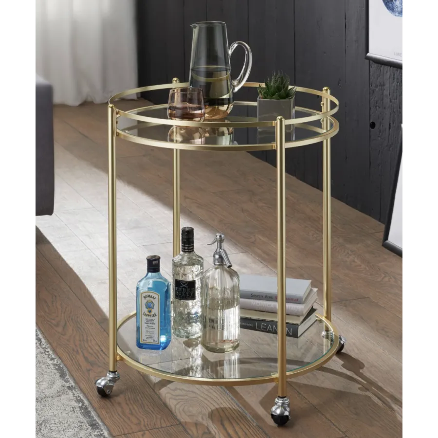 WOHNLING Wózek barowy złota rama Ø 57cm / WL5.792