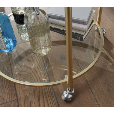 WOHNLING Wózek barowy złota rama Ø 57cm / WL5.792