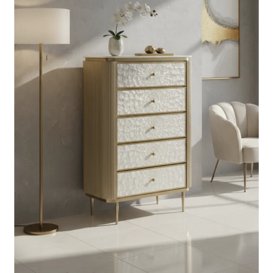 Livin Hill STILIG ST911 Komoda perłowe złoto 80 x 120 x 40cm / ST911