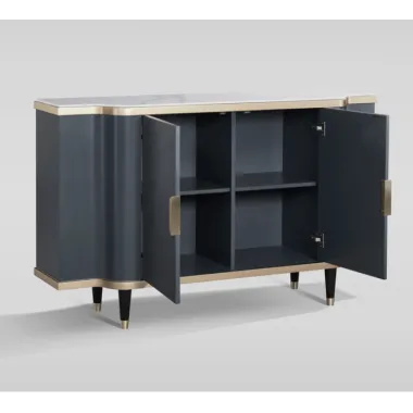 Livin Hill Stilig ST317 Komoda grafitowa marmurowy blat MDF 150 x 92 x 40cm