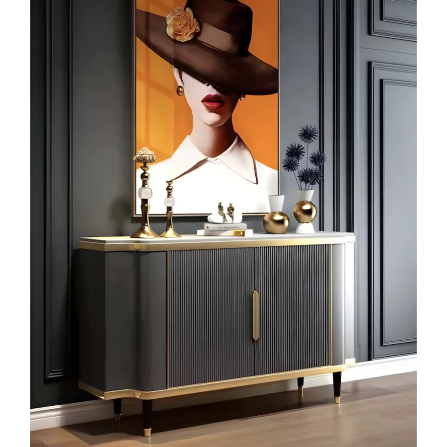 Livin Hill Stilig ST317 Komoda grafitowa marmurowy blat MDF 150 x 92 x 40cm