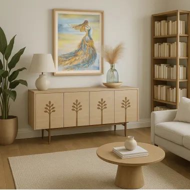 ST307 Komoda optyka białego dębu 180 x 76 x 40cm