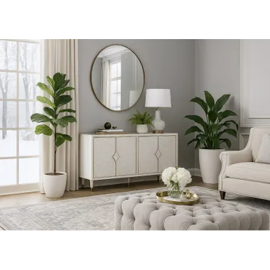 Livin Hill Stilig ST200 Komoda szampańskie srebro z naturalna muszlą 163 x 82 x 48cm