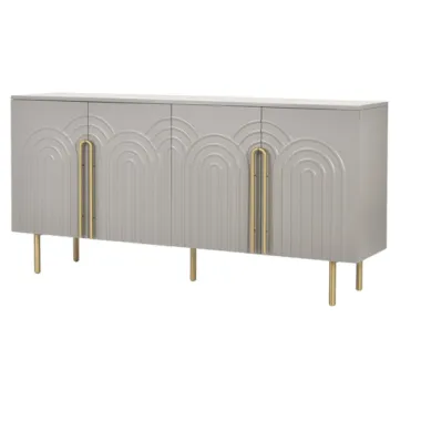 Livin Hill Stilig ST310 Komoda jasnoszary MDF złote akcenty 180 x 88 x 40cm