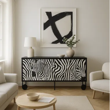 Livin Hill Stilig ST011 Komoda czarno biała MDF 183 x 90 x 40cm