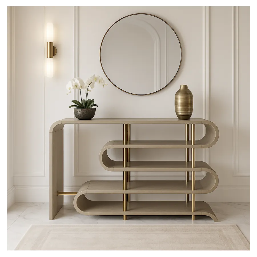 Livin Hill Stilig ST962 Konsola MDF złota rama 122 x 81 x 36cm