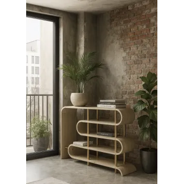 Livin Hill Stilig ST962 Konsola MDF złota rama 122 x 81 x 36cm