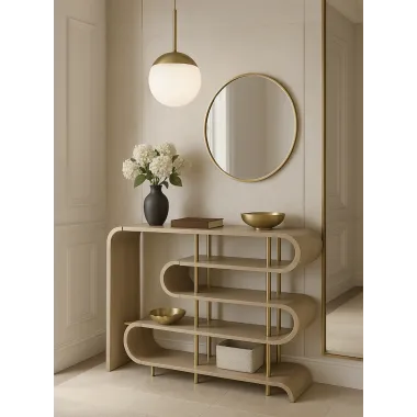 Livin Hill Stilig ST962 Konsola MDF złota rama 122 x 81 x 36cm