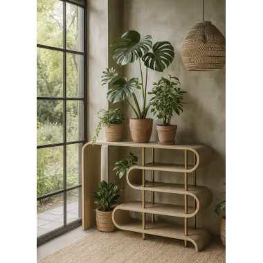 Livin Hill Stilig ST962 Konsola MDF złota rama 122 x 81 x 36cm