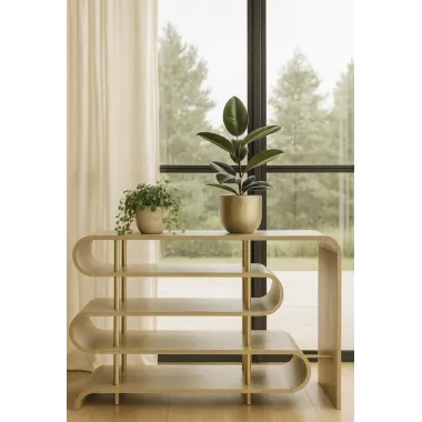 Livin Hill Stilig ST962 Konsola MDF złota rama 122 x 81 x 36cm