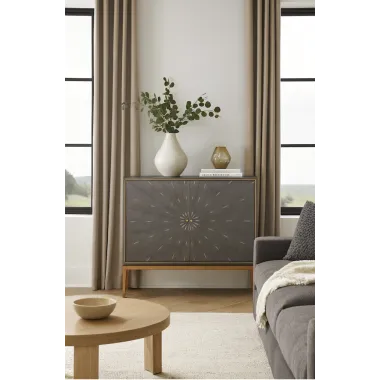 Livin Hill Stilig ST012 Komoda szara złote akcenty 100 x 90 x 40cm