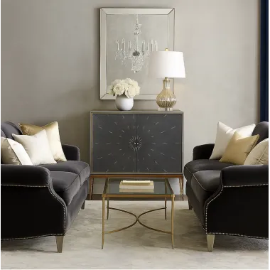 Livin Hill Stilig ST012 Komoda szara złote akcenty 100 x 90 x 40cm