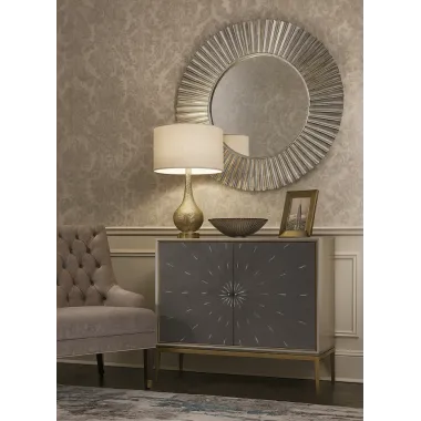 Livin Hill Stilig ST012 Komoda szara złote akcenty 100 x 90 x 40cm