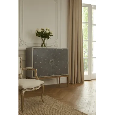 Livin Hill Stilig ST012 Komoda szara złote akcenty 100 x 90 x 40cm