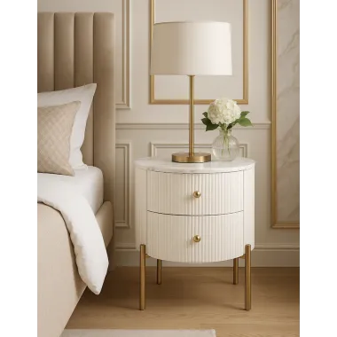 Livin Hill Stilig ST381C Szafka nocna z szufladami białe ecru 50 x 60 x50 cm