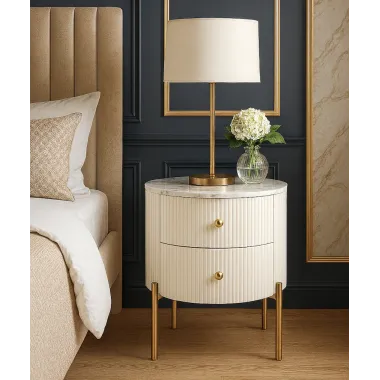 Livin Hill Stilig ST381C Szafka nocna z szufladami białe ecru 50 x 60 x50 cm