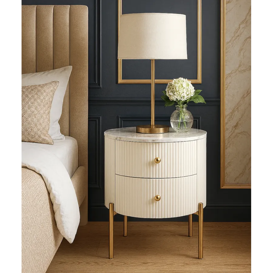 Livin Hill Stilig ST381C Szafka nocna z szufladami białe ecru 50 x 60 x50 cm