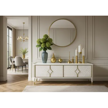 Livin Hill Stilig ST201 Komoda RTV szampańskie srebro MDF 200 x 55 x 40cm