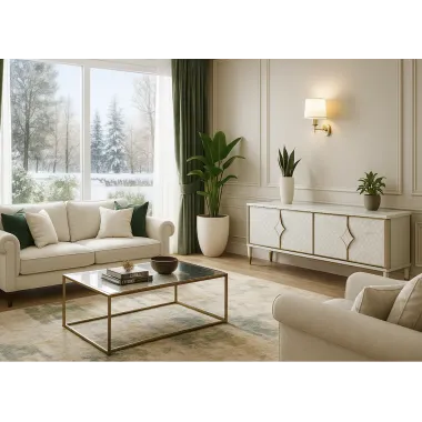 Livin Hill Stilig ST201 Komoda RTV szampańskie srebro MDF 200 x 55 x 40cm