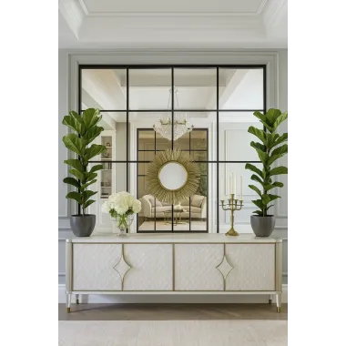 Livin Hill Stilig ST201 Komoda RTV szampańskie srebro MDF 200 x 55 x 40cm