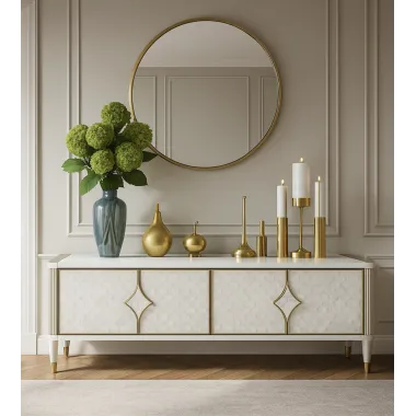 Livin Hill Stilig ST201 Komoda RTV szampańskie srebro MDF 200 x 55 x 40cm