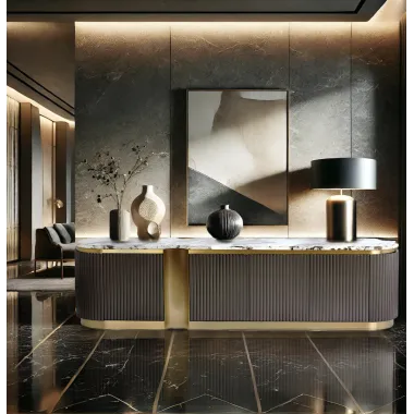 Livin Hill Stilig ST916 Komoda RTV grafitowy marmur MDF 200 x 50 x 40cm