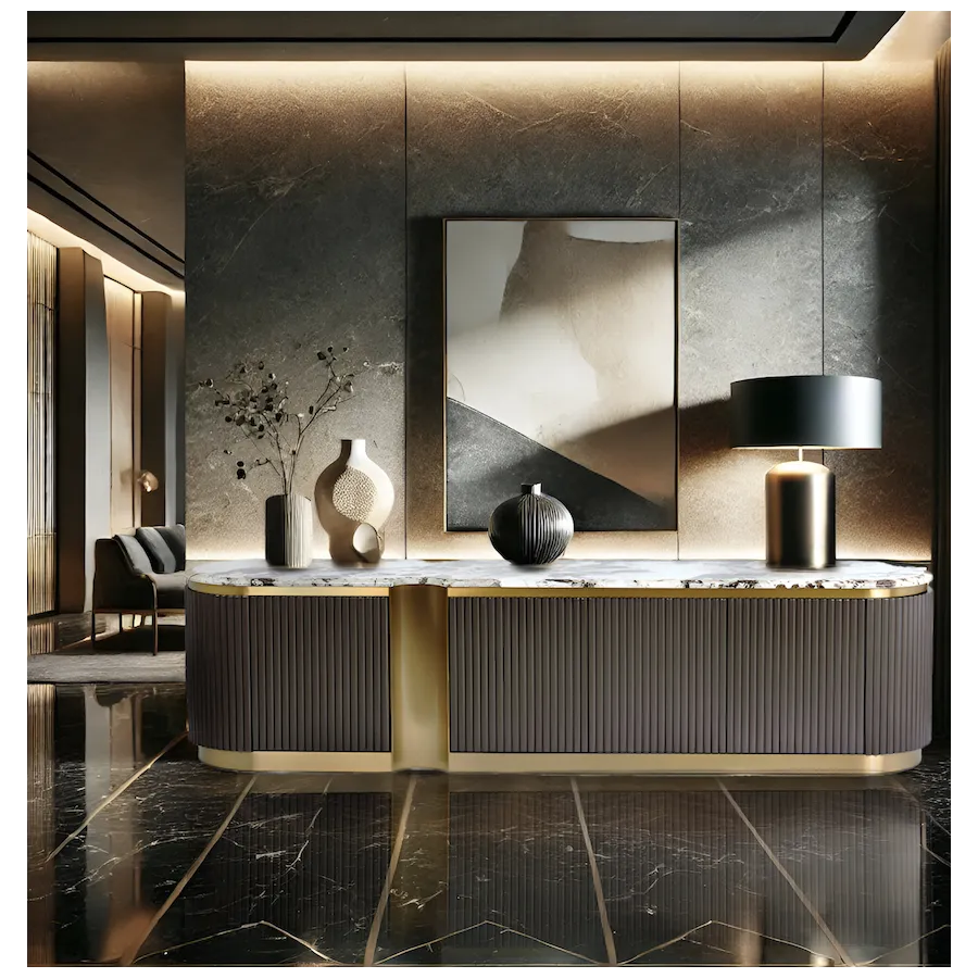 Livin Hill Stilig ST916 Komoda RTV grafitowy marmur MDF 200 x 50 x 40cm