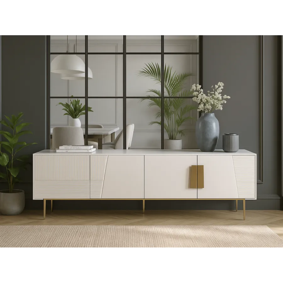 Livin Hill Stilig ST101A Komoda RTV biała MDF 200 x 60 x 40cm