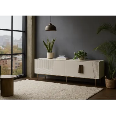 Livin Hill Stilig ST101A Komoda RTV biała MDF 200 x 60 x 40cm