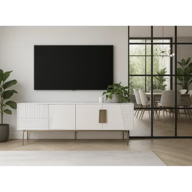 Livin Hill Stilig ST101A Komoda RTV biała MDF 200 x 60 x 40cm