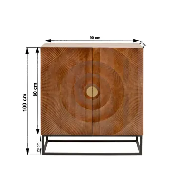 Kare Komoda MADEIRA HELL GOLDEN SUNSET jasnobrązowe mango 100 x 90 x 45cm /  70981