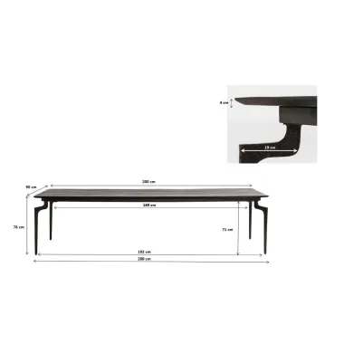 Kare Stół do jadalni BUG drewniany 200 x 77 x 90cm / 82556