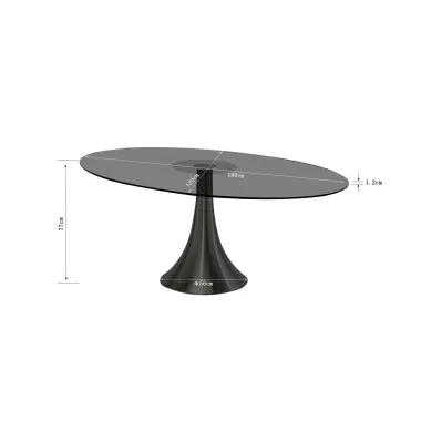 Kare Stół do jadalni GRANDE POSSIBILITA szklany blat 180 x 73 x 120cm / 86603