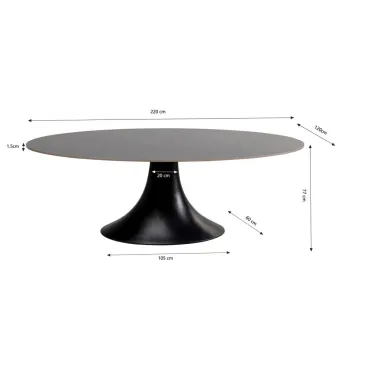 Kare Stół do jadalni GRANDE POSSIBILITA blat marmur 220 x 73 x 120cm / 85735