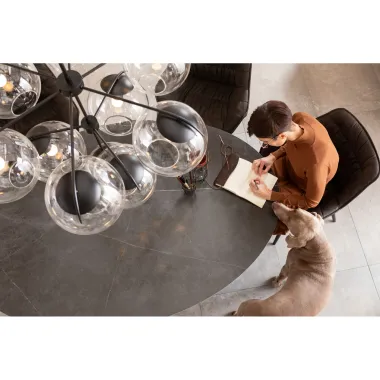 Kare Stół do jadalni GRANDE POSSIBILITA czarny 180 x 75 x 120cm / 85735