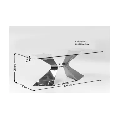 Kare Stół do jadalni GLORIA czarny ceramiczny 200 x 75 x 100cm / 85817