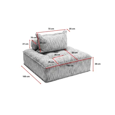 Kare Sofa ELEMENT PORTOFINO błękitna 106 x 75 x 106cm / 70514