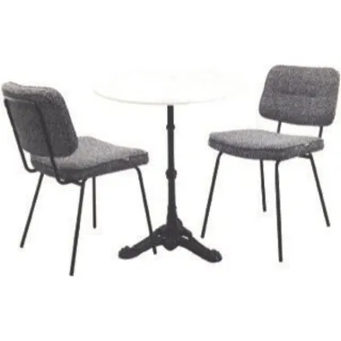 Kare Zestaw Bistro ROSALIE szaro-biały (3 szt) 65 x 82 x 65cm / 47433