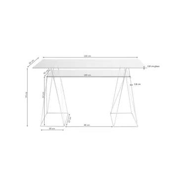 Kare Biurko POLAR 130 x 74 x 65cm / 85221