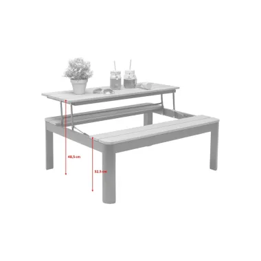 Kare Stolik ogrodowy HOLIDAY czarna 90 x 32 x 71cm / 86208