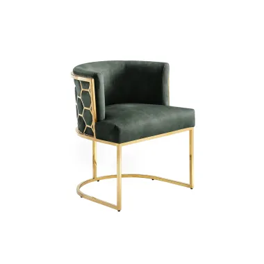 Invicta Krzesło ELEGANCE zielony aksamit złota rama 64 x 75 x 56cm / 47500